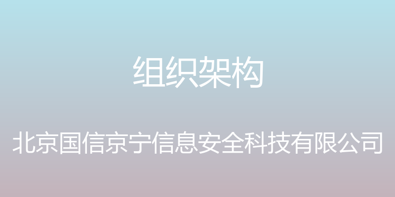 组织架构 - 北京国信京宁信息安全科技有限公司